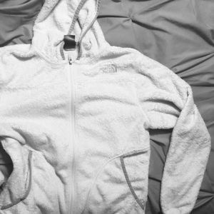 Northface zip up hoodie medium in white